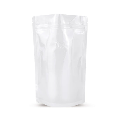 Standbodenbeutel Weiß mit Aromaschutzventil