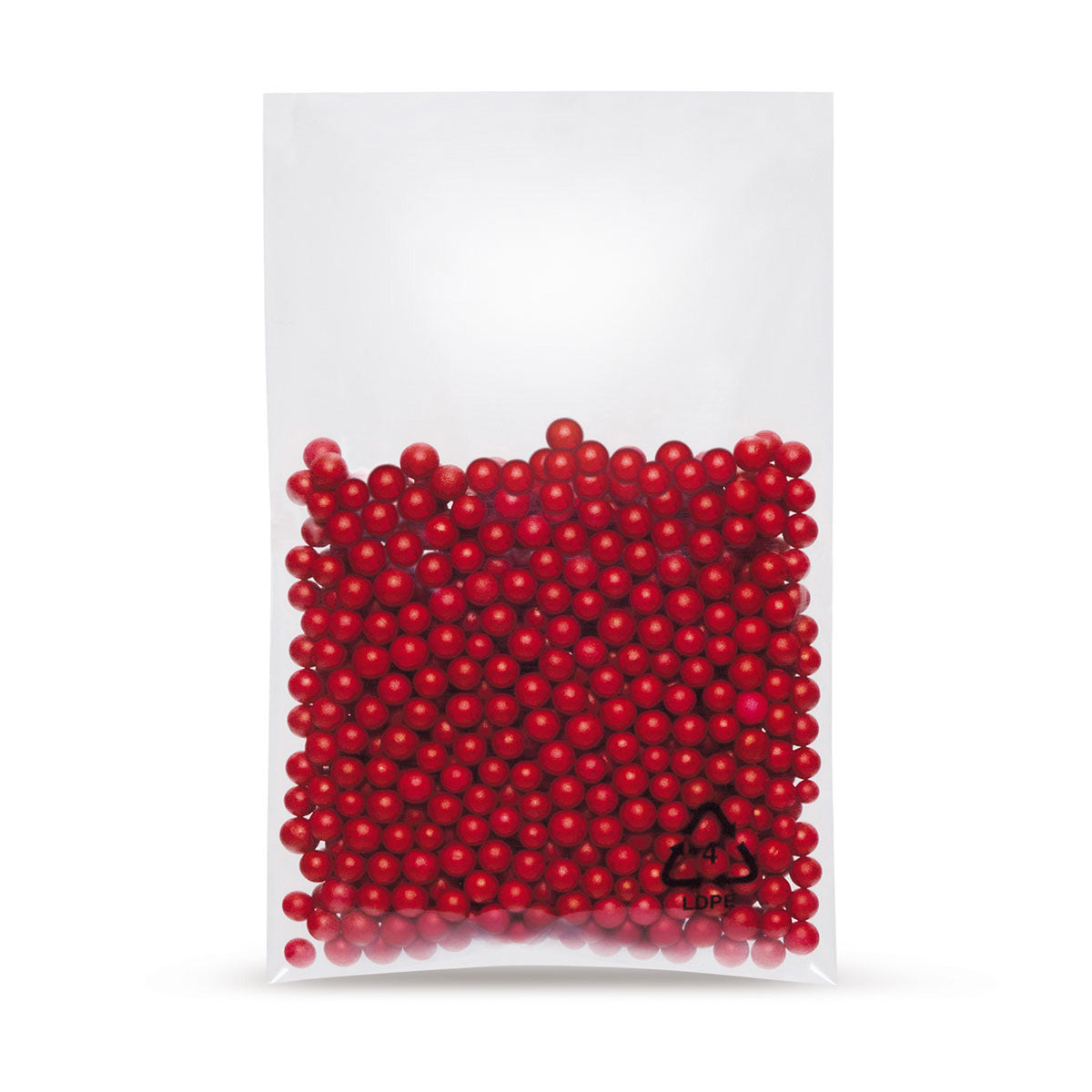 LDPE-Flachbeutel 100 µm — Detailansicht des LDPE-Materials und der Foliendicke
