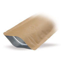 Standbodenbeutel Kraftpapier mit Aromaschutzventil — Anwendungsansicht des Beutels in der Verpackungssituation