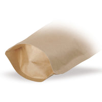 Standbodenbeutel Kraftpapier mit Aromaschutzventil — Materialdetail mit Fokus auf Foliendicke und Verarbeitungs-Qualität